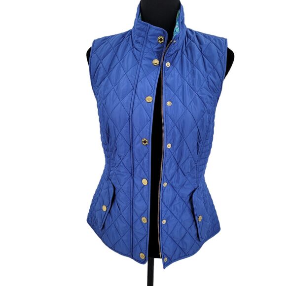 Lilly Pulitzer Blake Quilted Vest Iris Blue Size Small Pockets - Picture 8 of 16